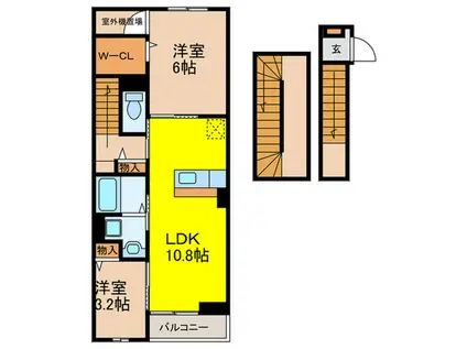 EXCEED宝塚(2LDK/3階)の間取り写真