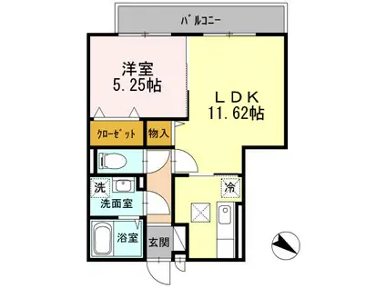 エスポワール(1LDK/1階)の間取り写真