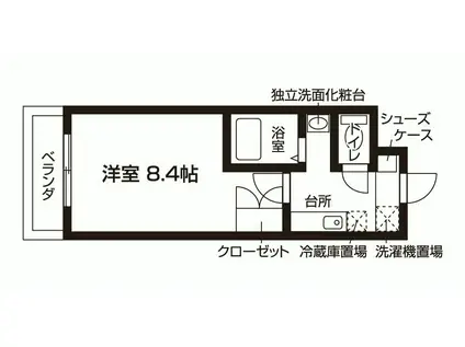 エクセレンス・龍安寺(1K/1階)の間取り写真