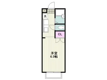 ハミングバード(1K/2階)の間取り写真