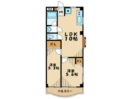 ベルメゾン中央林間(2LDK/3階)の間取り写真