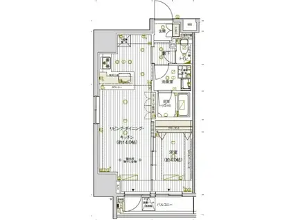 ヴァレッシア上野ノースシティII(1LDK/7階)の間取り写真