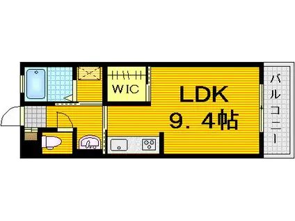 ベレオM.O(ワンルーム/2階)の間取り写真