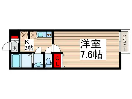 IRIS(1K/2階)の間取り写真