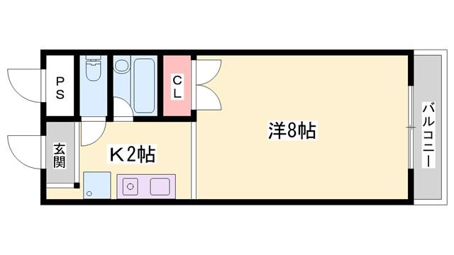 アレックスやしろ(1K/6階)の間取り写真