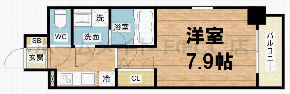 アーバネックス大阪城ウエスト(1K/3階)の間取り写真