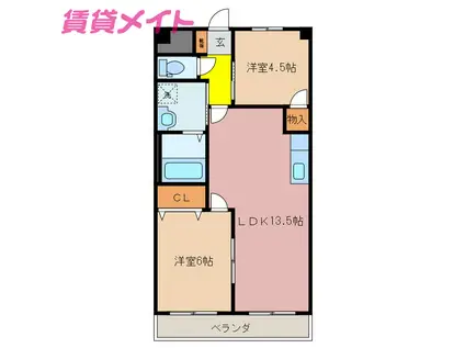 メゾン志氏野(2LDK/3階)の間取り写真