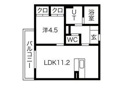 ANECIS御幸本町(1LDK/1階)の間取り写真