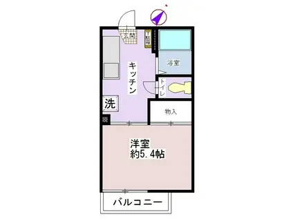 コーポTN春日B棟(1K/2階)の間取り写真