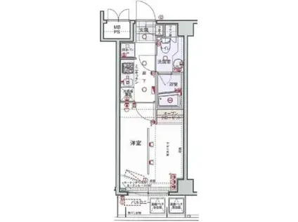 リンクスレガーミ(1K/5階)の間取り写真