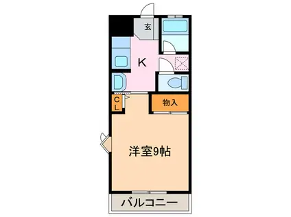 グリーンコーポ平手(1K/1階)の間取り写真