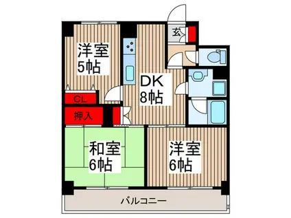 日神パレステージ川越(3DK/2階)の間取り写真