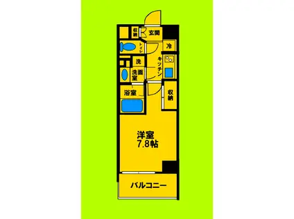 ザミューチュアル江坂(1K/10階)の間取り写真