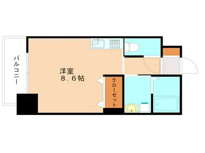 ベルガ南小倉(ワンルーム/4階)の間取り写真