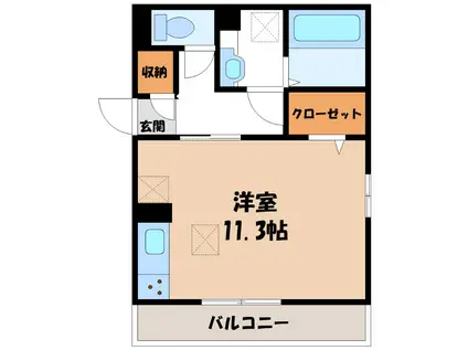 マヌール(ワンルーム/1階)の間取り写真