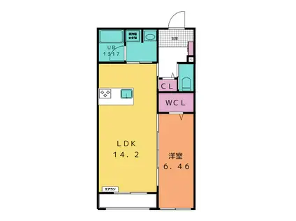 グランドゥール大岩(1LDK/5階)の間取り写真