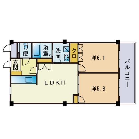 SERENO COURT(2LDK/1階)の間取り写真