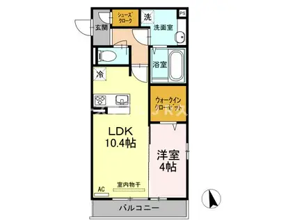 ARIA(1LDK/3階)の間取り写真