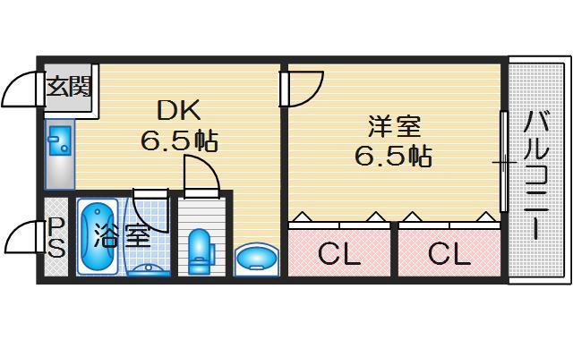 メルマン酒井(1DK/1階)の間取り写真