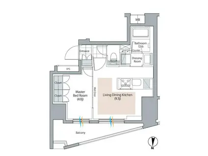 ネベル板橋(1LDK/6階)の間取り写真