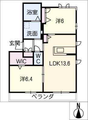 カーサ ブラーノ(2LDK/3階)の間取り写真