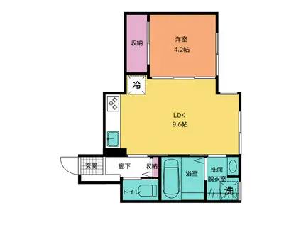 MINDS SQUARE(1LDK/1階)の間取り写真