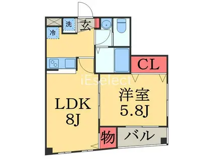 ミレナコート(1LDK/1階)の間取り写真