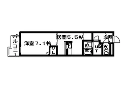 コンパス白石(1DK/4階)の間取り写真