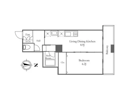 リバーシティ21 イーストタワーズ 10棟(1LDK/8階)の間取り写真