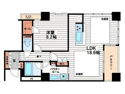 アルグラッドザ・タワー心斎橋(1LDK/31階)の間取り写真