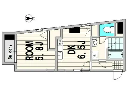 ビバリーハウスNO8(1DK/1階)の間取り写真