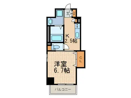 グランドスペラーレ六甲道(1K/5階)の間取り写真