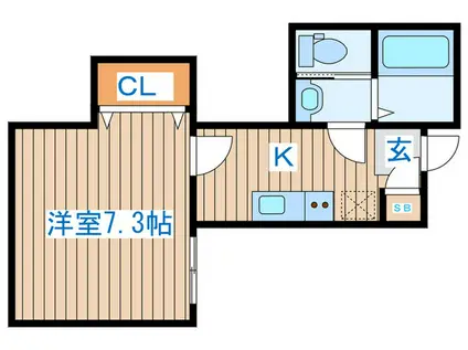 J中倉A(1K/1階)の間取り写真