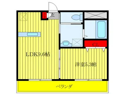 フラワーハイツ3番館(1LDK/2階)の間取り写真