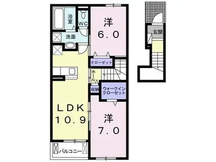 RAVI A(2LDK/2階)の間取り写真