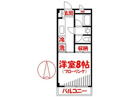 キャッスル境南(1K/3階)の間取り写真