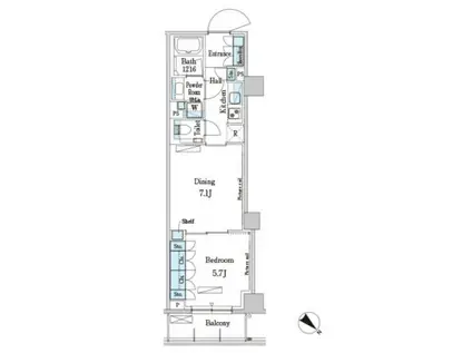 パークアクシス表参道レジデンス(1DK/3階)の間取り写真