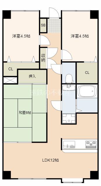 シーガル海老塚(3LDK/2階)の間取り写真
