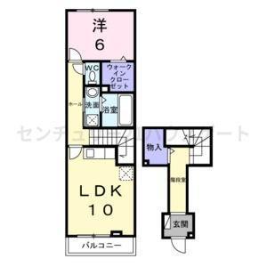エレガンス メゾン II(1LDK/2階)の間取り写真