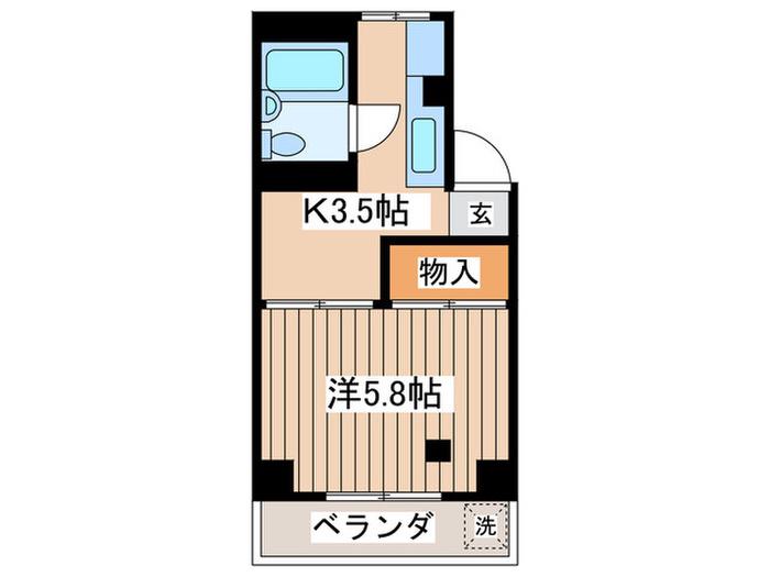 シルクハイツA(1K/1階)の間取り写真