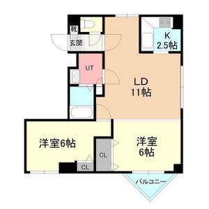 恒志堂手稲ビルI(2LDK/4階)の間取り写真