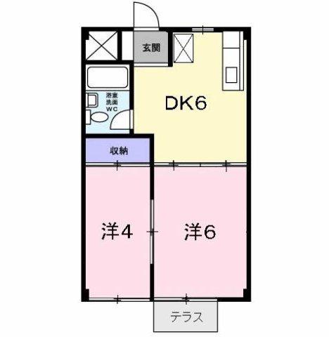 シティーハイツ奈良橋(1SDK/1階)の間取り写真
