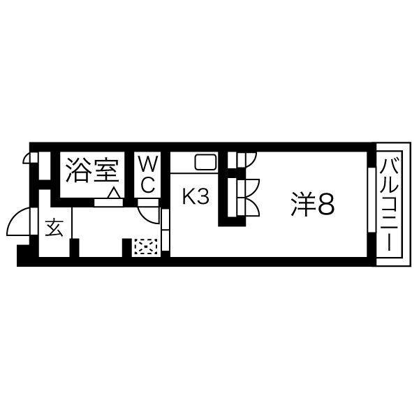 ビーバ江坂(ワンルーム/5階)の間取り写真