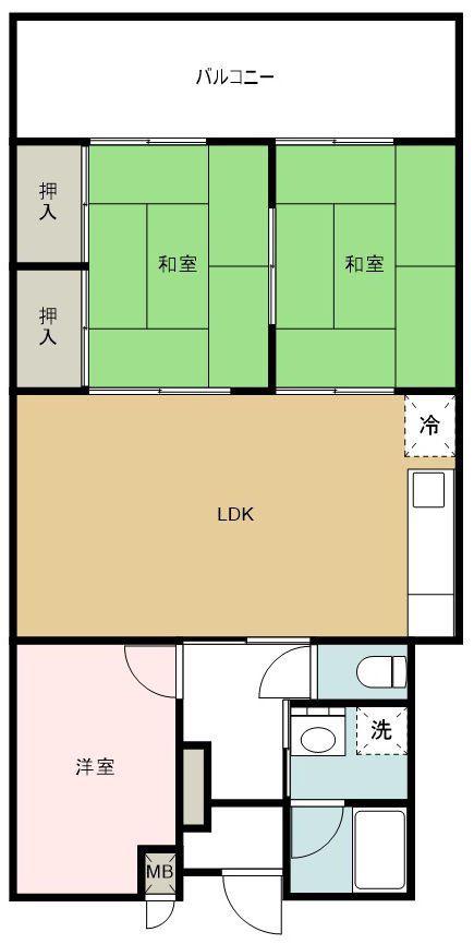 サンシティ三萩野(3LDK/3階)の間取り写真