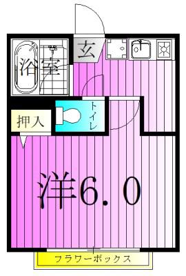 メイチピア(1K/2階)の間取り写真