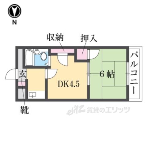 マンションプレザント(1DK/9階)の間取り写真