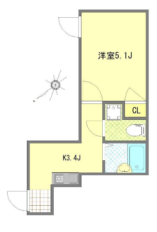 NEXUS綾瀬(1K/2階)の間取り写真