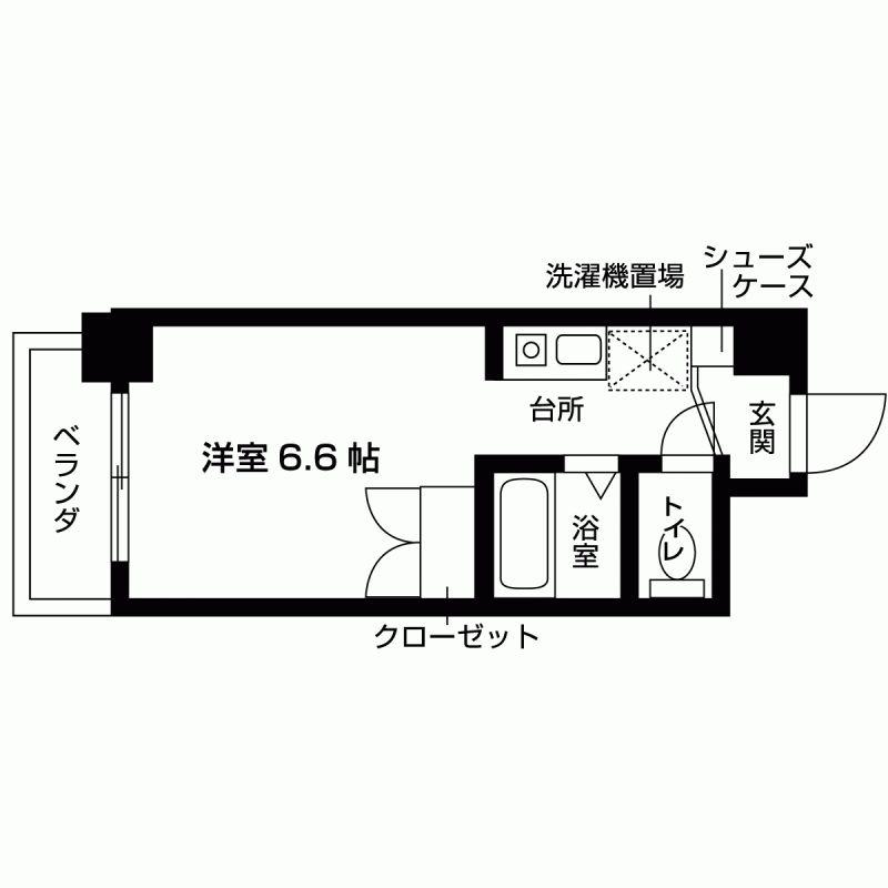 エンデバー武庫之荘II(1K/2階)の間取り写真