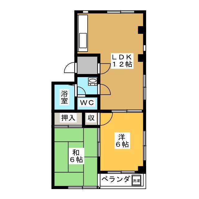 アーデルM(2LDK/1階)の間取り写真