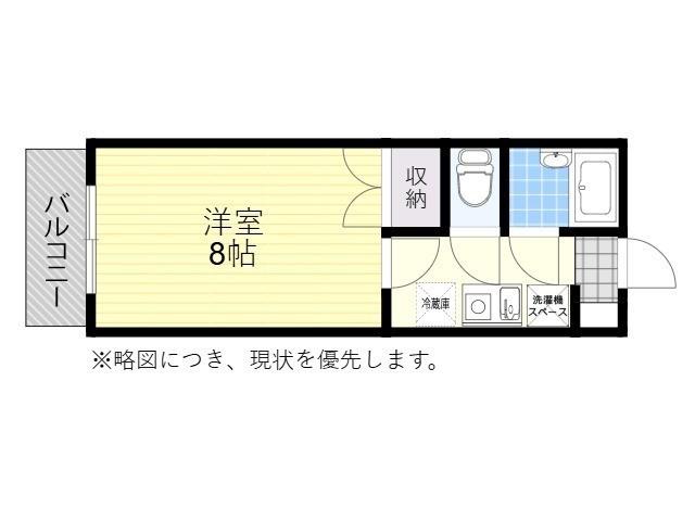 ソートレルY(1K/2階)の間取り写真